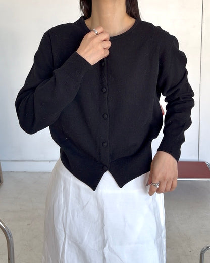 Linen Soft Compact Cardigan BLACK