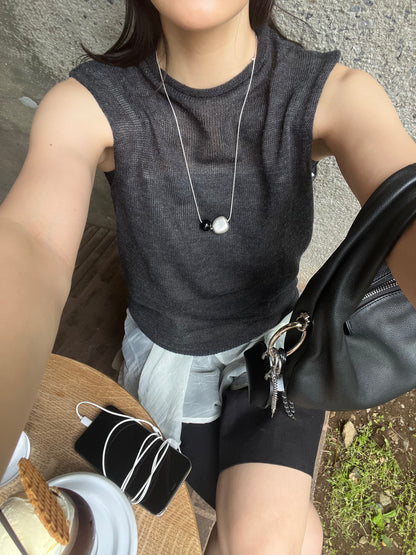 [5/21new]Round Curve Leather Bag black  6月上旬〜下旬入荷