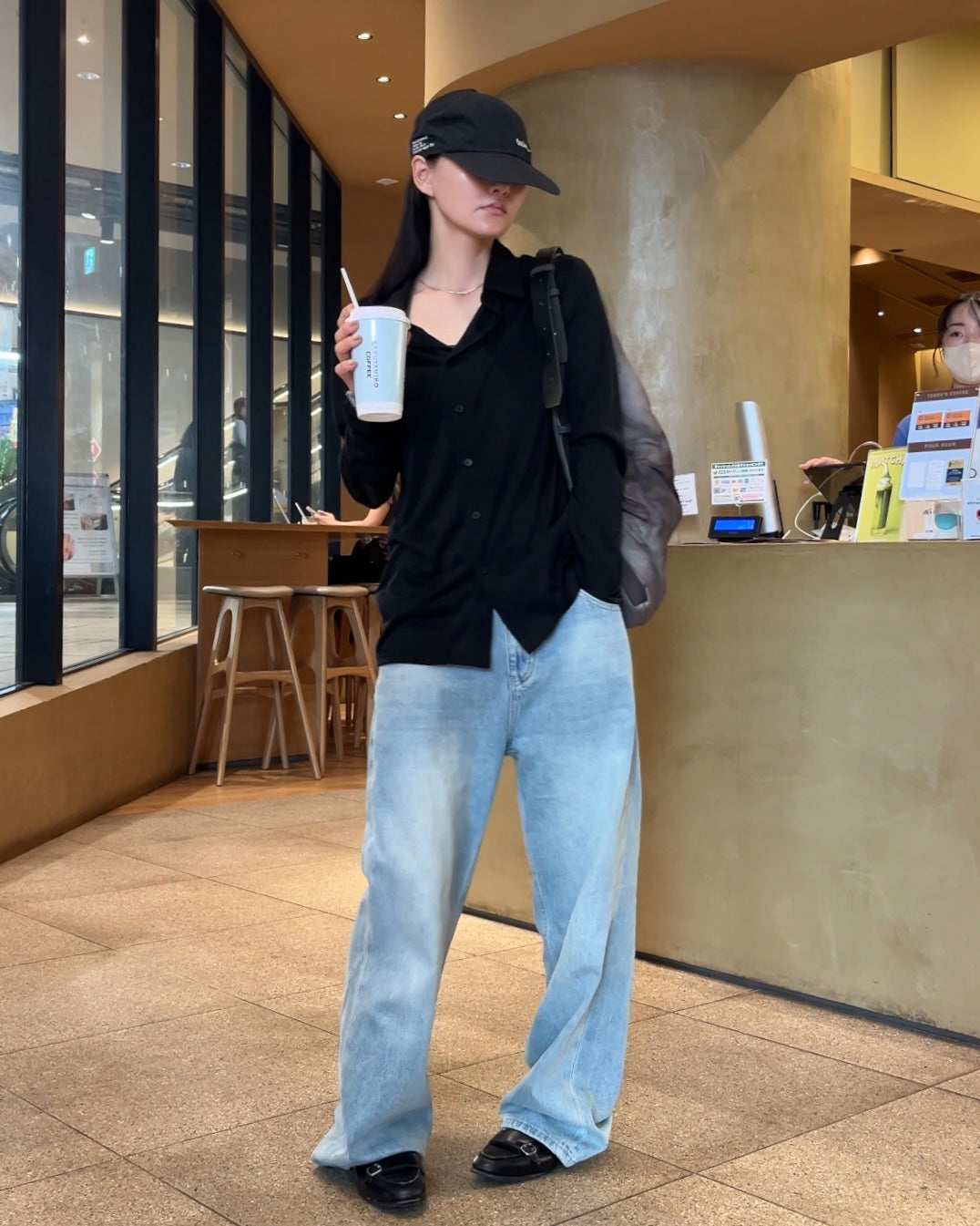 [9/4new]Airy Light Shirt black