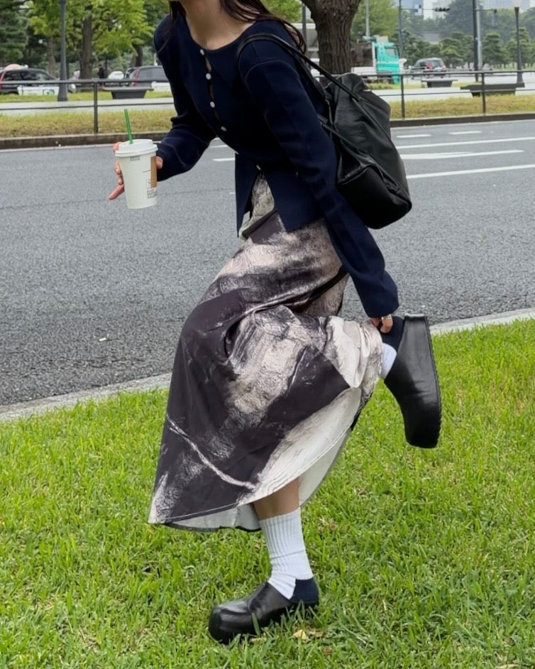 [9/24new] ink wash skirt BK 10月初旬〜中旬入荷