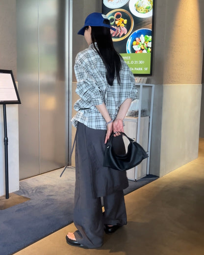 Sheer Check Airy Shirt gray