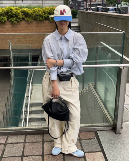 Curve Leather 2way handle bag