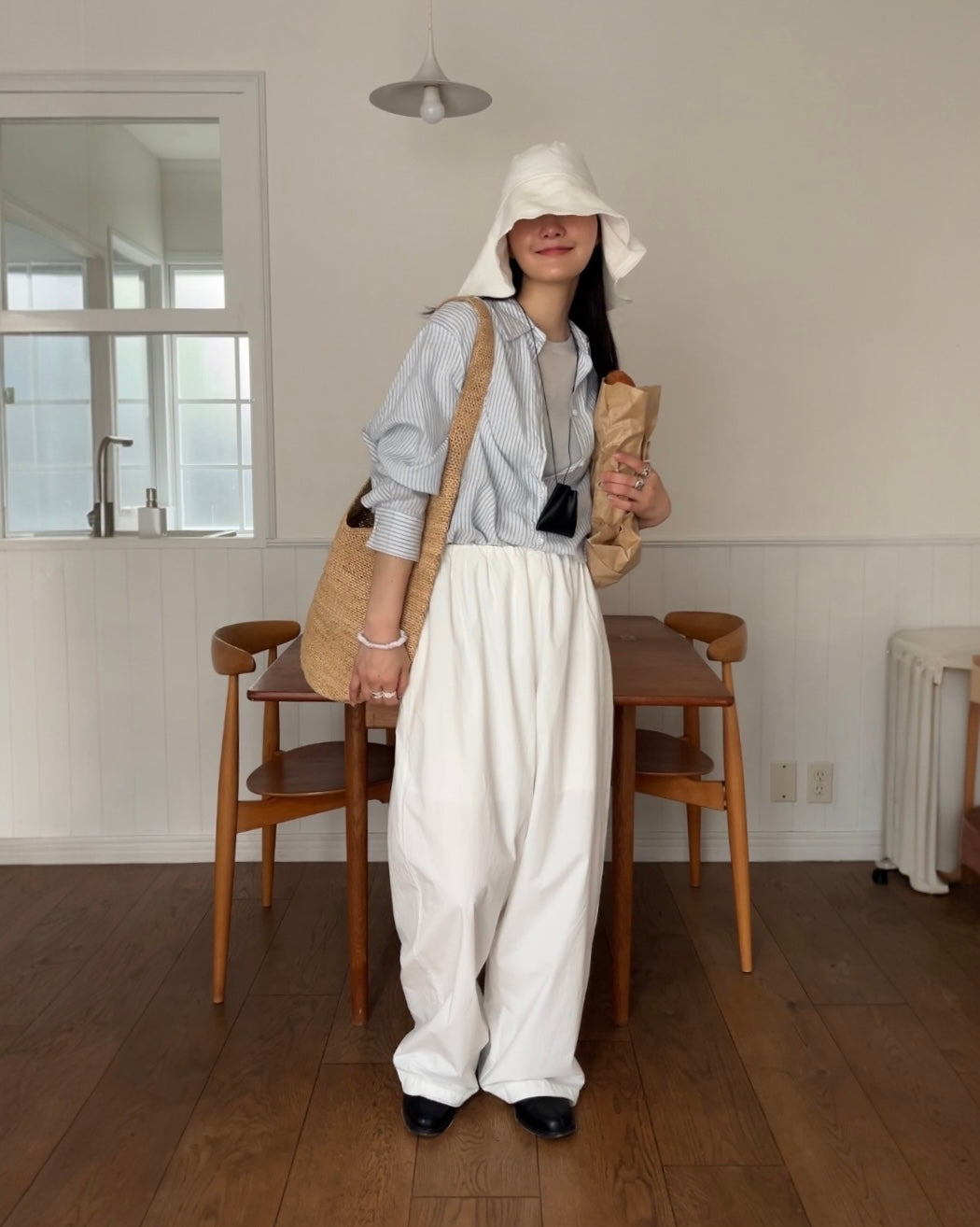 [4/16 new]Easy Form Pants  white 5月初旬入荷分