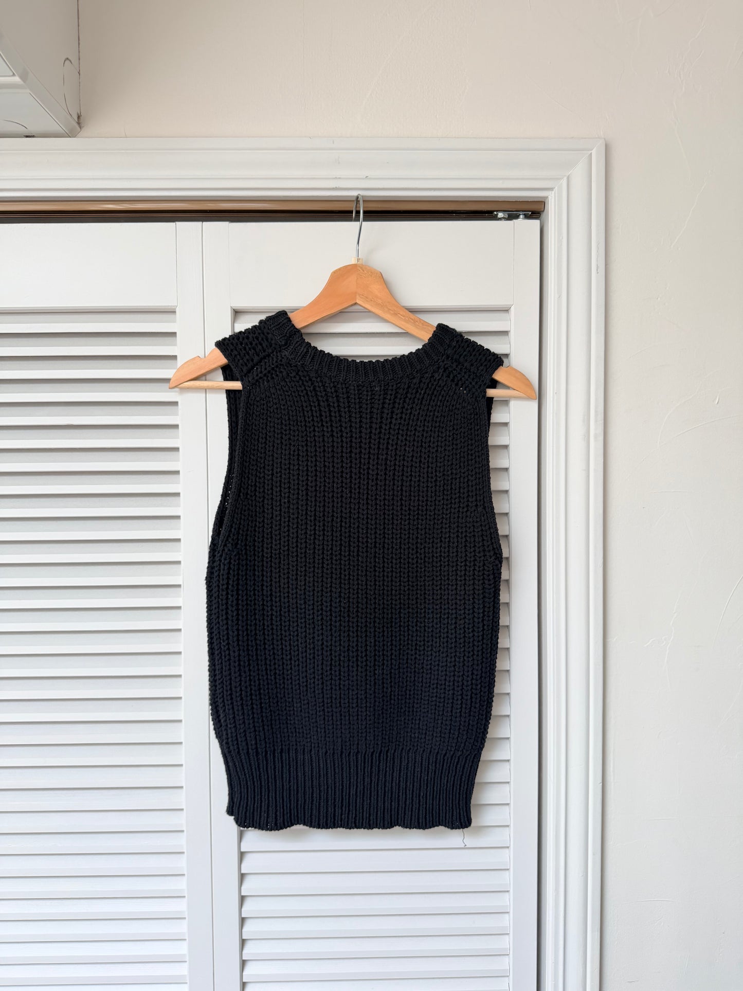 [5/7new]Raw Linen Knit Top Tank black 5月下旬入荷分