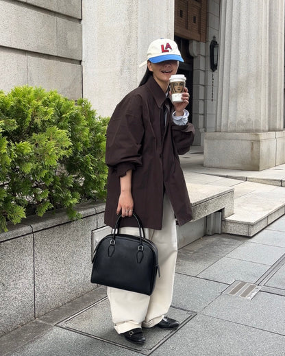 Boston Leather Dome Bag