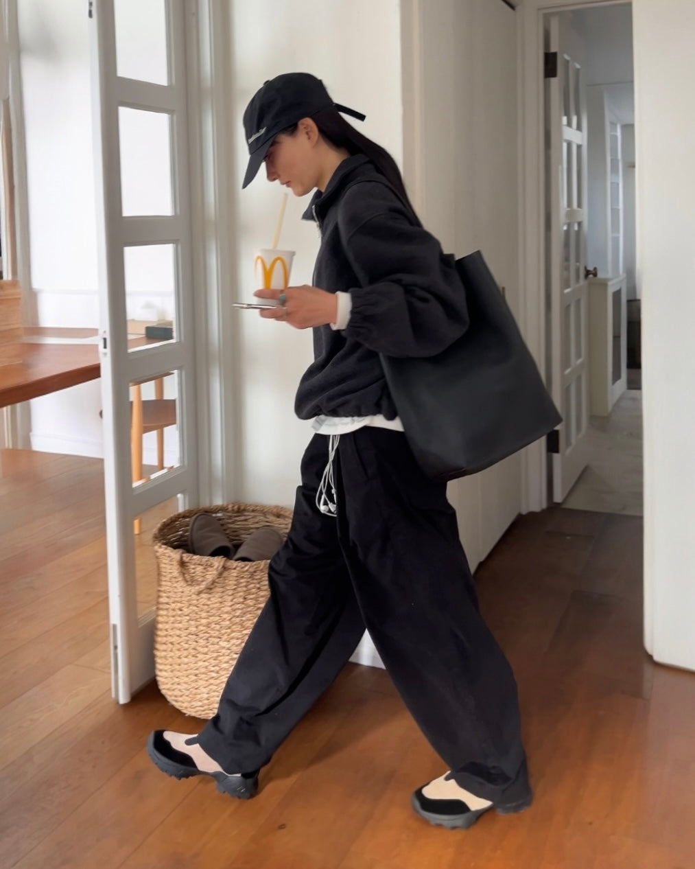 [12/18 new] Warmth Wide Cotton Pants Black