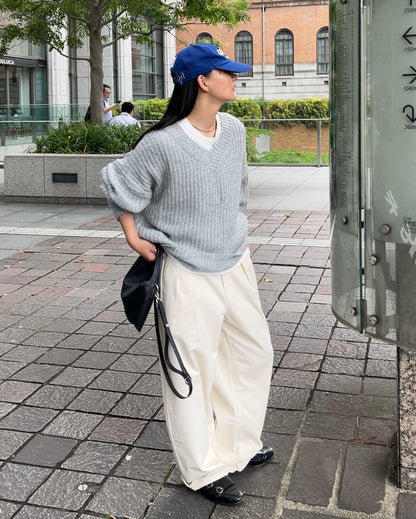 Curve Leather 2way handle bag