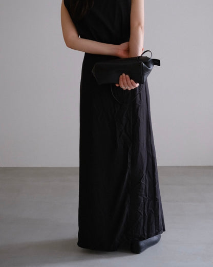 [9/3new]Linen Drape onepiece black