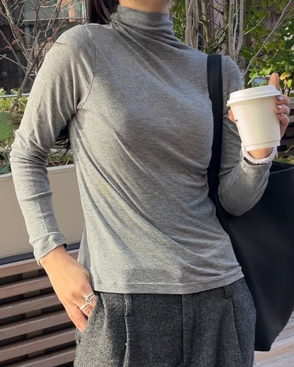 Layer Soft Turtleneck Gray