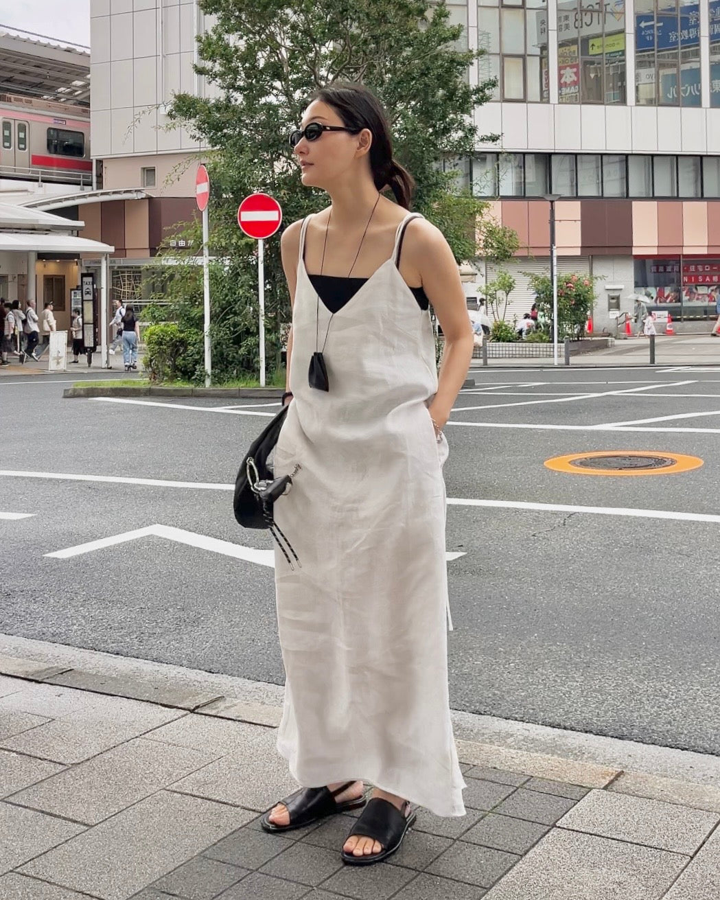 [7/2new]linen loop onepiece white