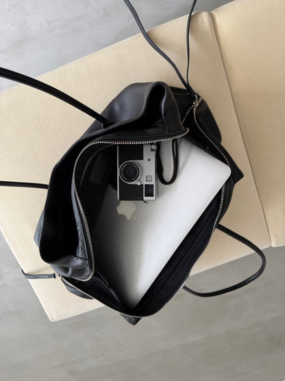 leather Boston square bag L 9月下旬入荷分