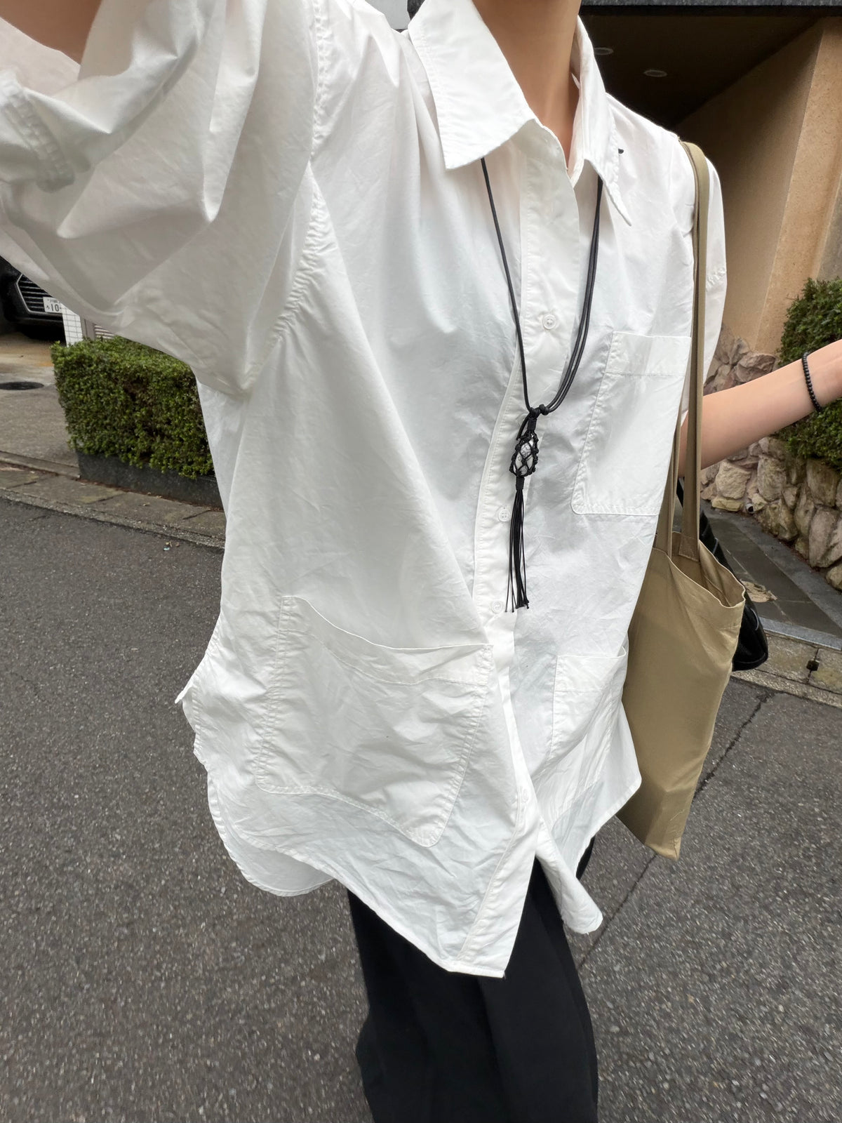 [9/17new] pocket over tail shirt  10月中旬～下旬入荷