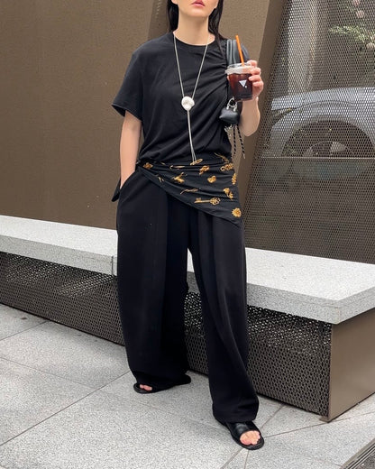 [5/21new]Curved Wide Sweat Pants black 6月上旬〜中旬入荷