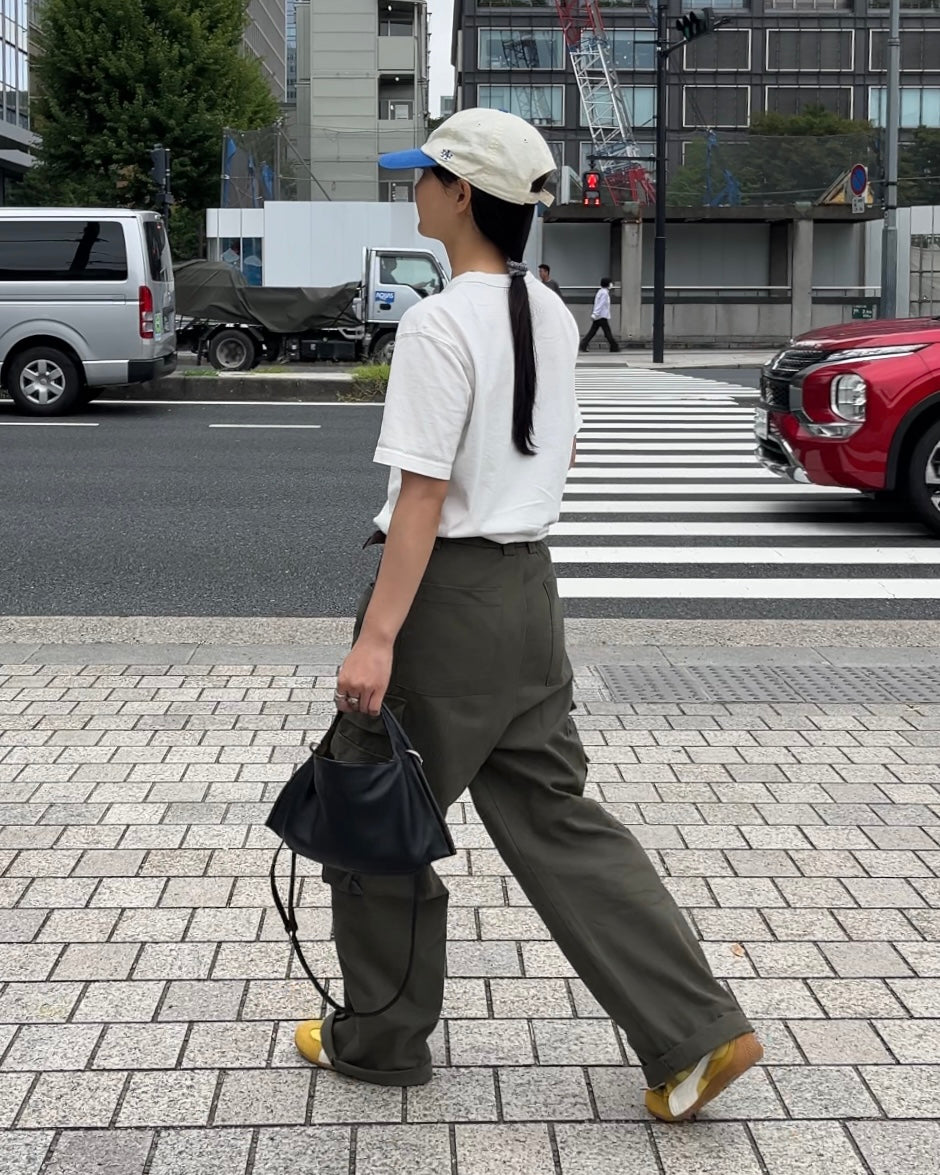 Curve Leather 2way handle bag