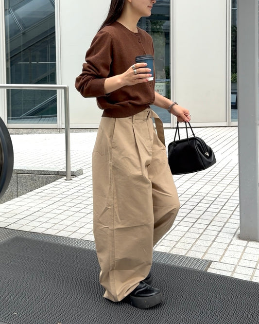 [10/26]Belt Detail Wide Pants  beige11月中旬〜下旬入荷