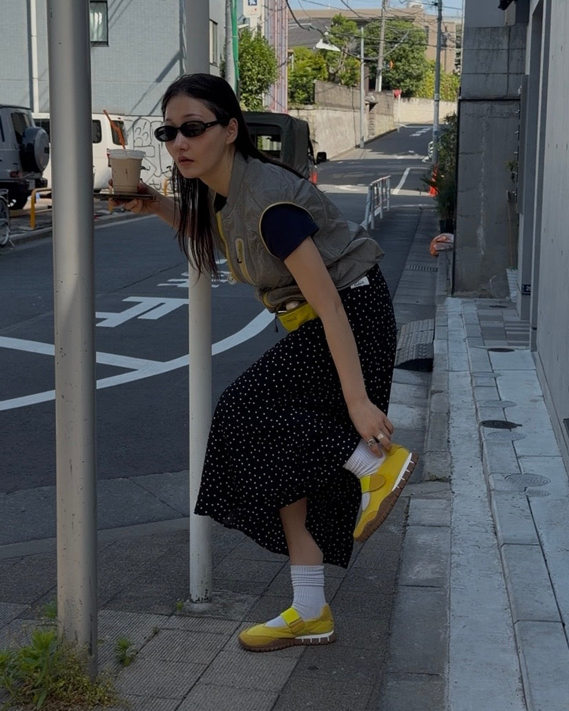 [6/18new]Fluid Dot Skirt black