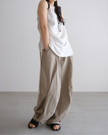 [7/9new]front volume balloon pants khaki
