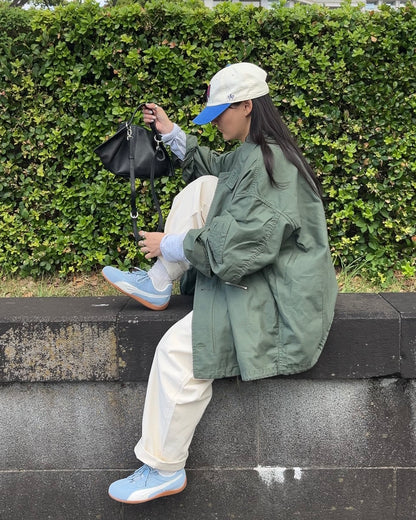 Curve Leather 2way handle bag