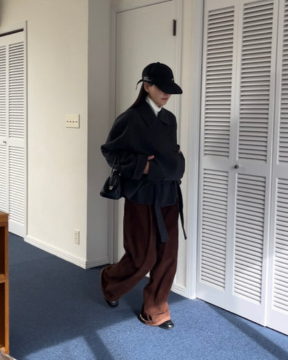 [11/27new] Drape Wool P-Coat gray 12月下旬～1月初旬入荷