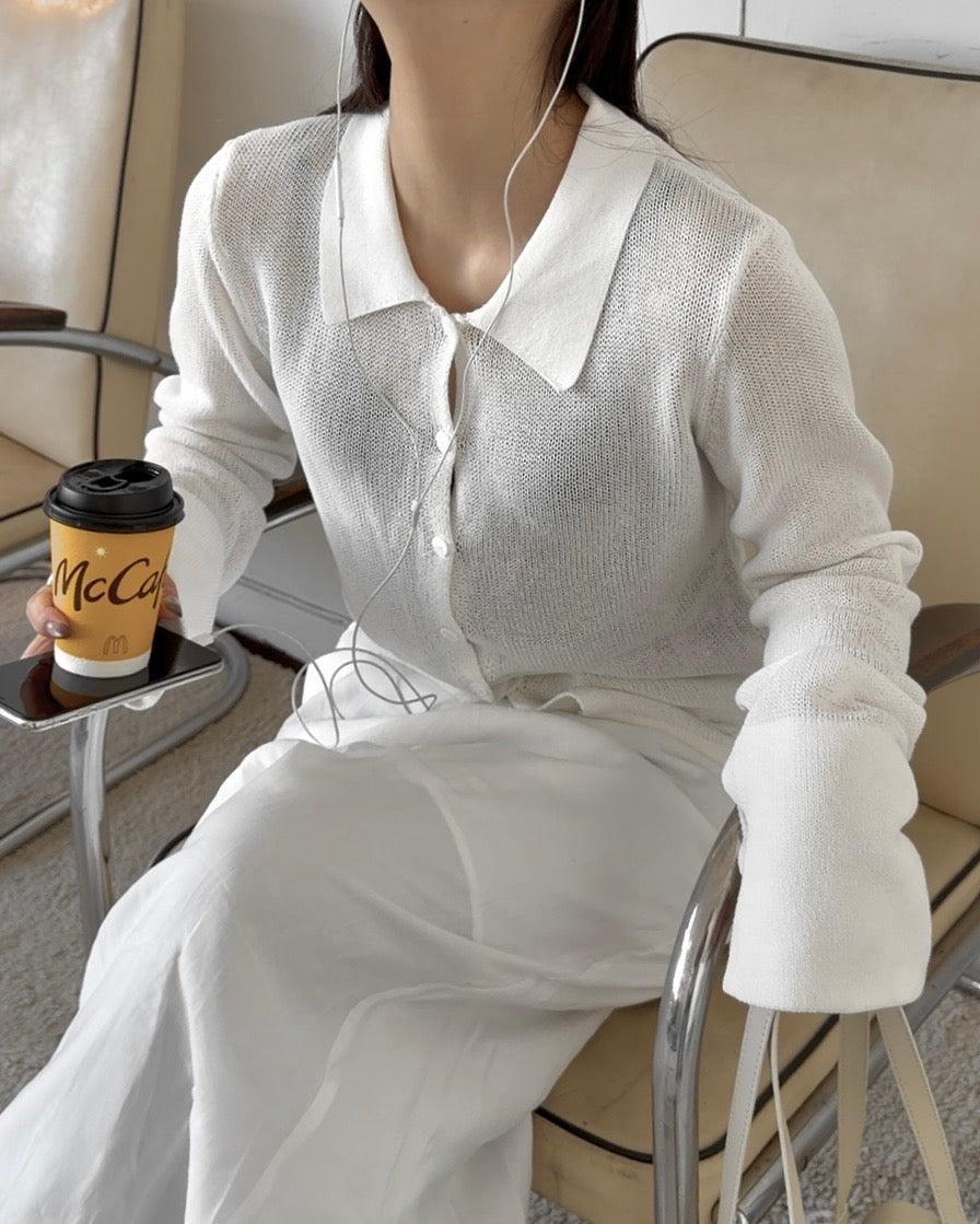 Loose Frame Cardigan white