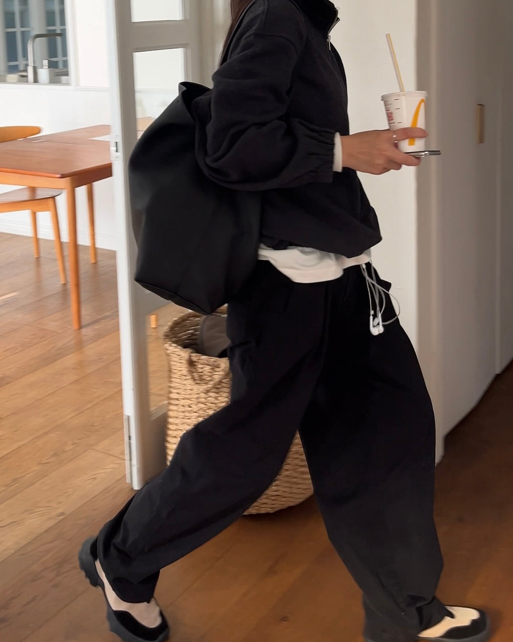 [12/18 new] Warmth Wide Cotton Pants Black