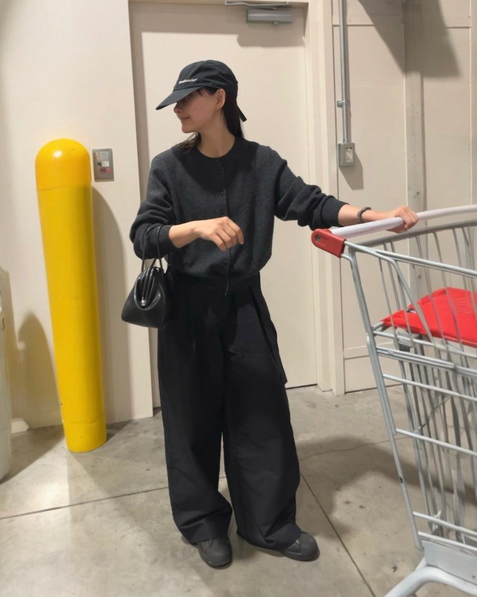 10/23new]Belt Detail Wide Pants black – A.subjjject