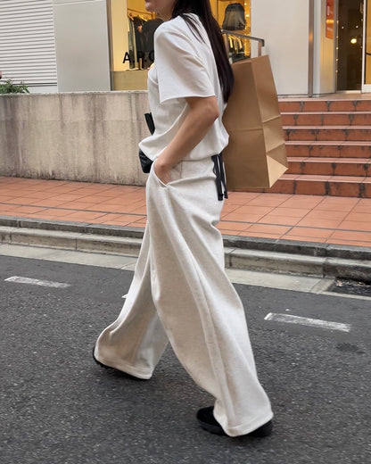 [5/21new]Curved Wide Sweat Pants oatmeal 6月上旬〜下旬入荷