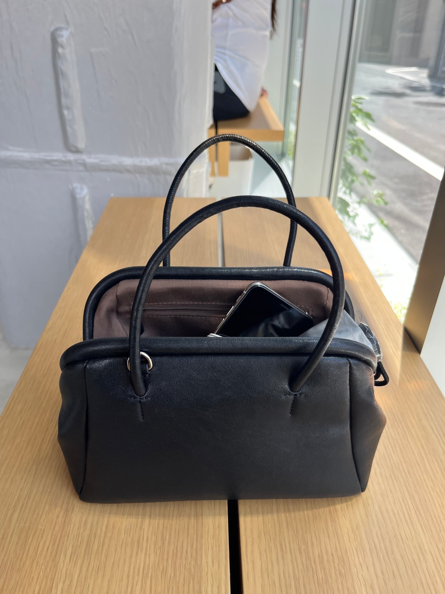 [9/14restock][予約]minimal Leather 2way Bag black 9月下旬～10月初旬入荷