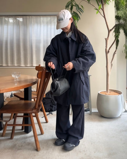 Cotton Nylon Over Collar Jacket navy