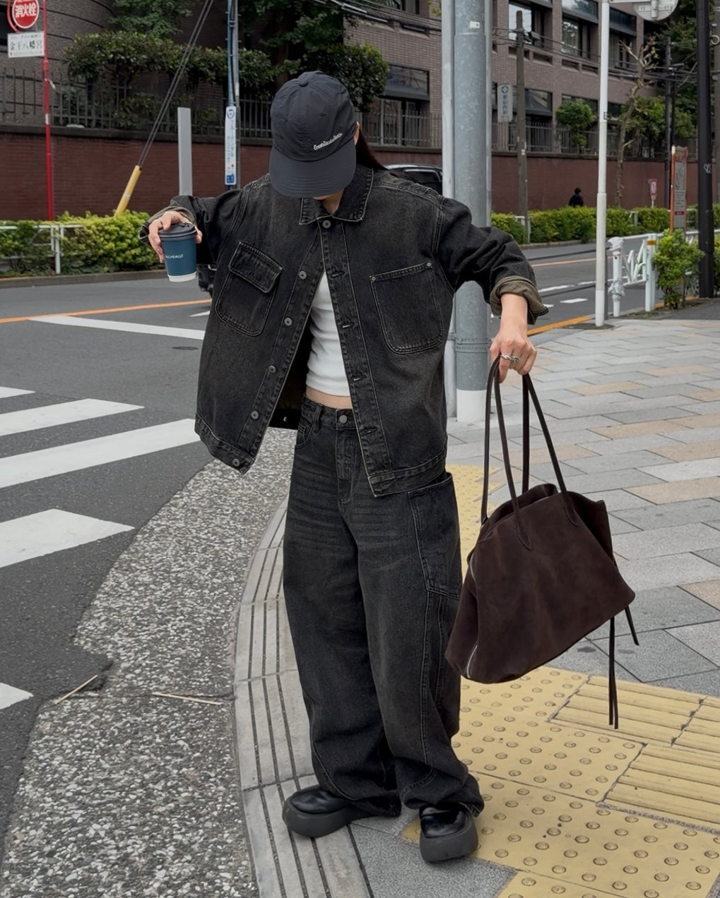 [10/30 new]Washed Denim set  black 11月下旬〜12月上旬入荷分
