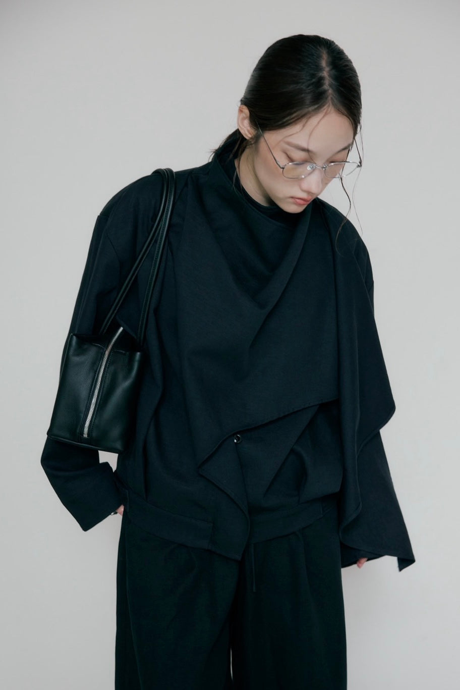 button drape jacket