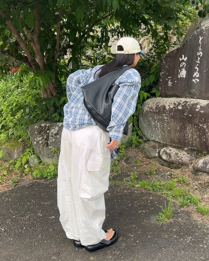 ［8/24restock］［予約］Curve Leather boston  shoulder bag 8月下旬～9月初旬入荷