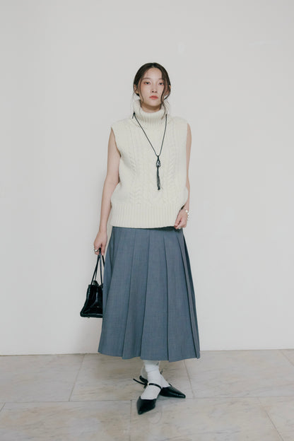 [10/22new]side belt pleats skirt GR