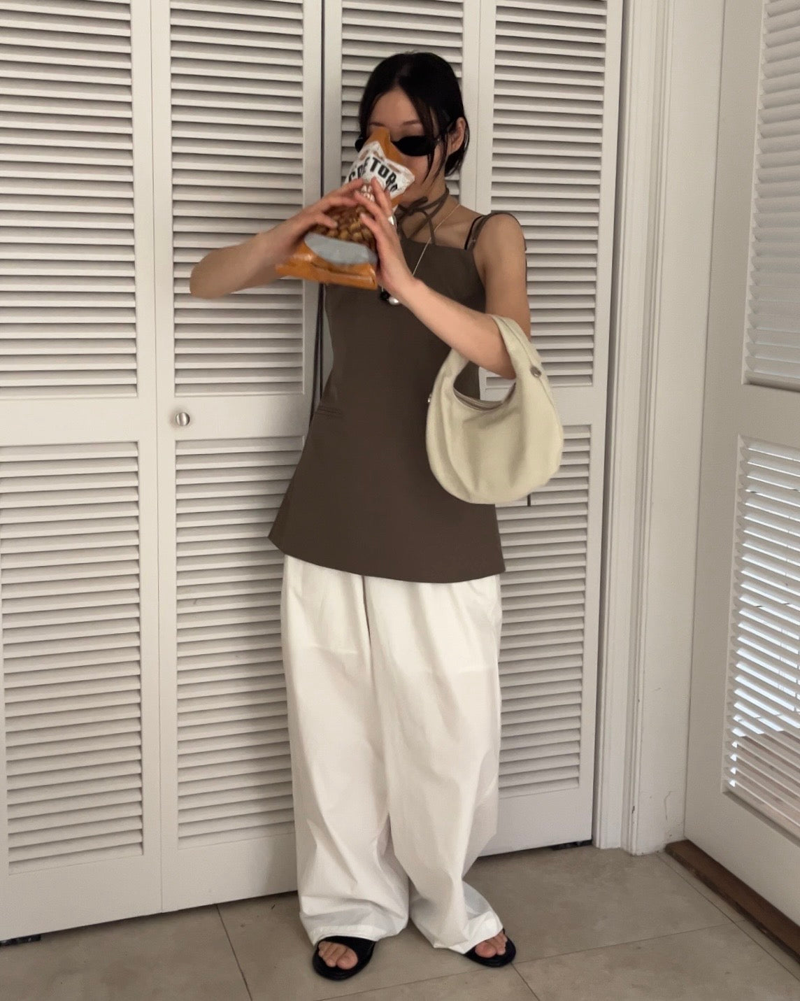 [5/21new]Round Curve Leather Bag white 6月上旬〜下旬入荷