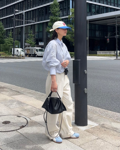 Curve Leather 2way handle bag