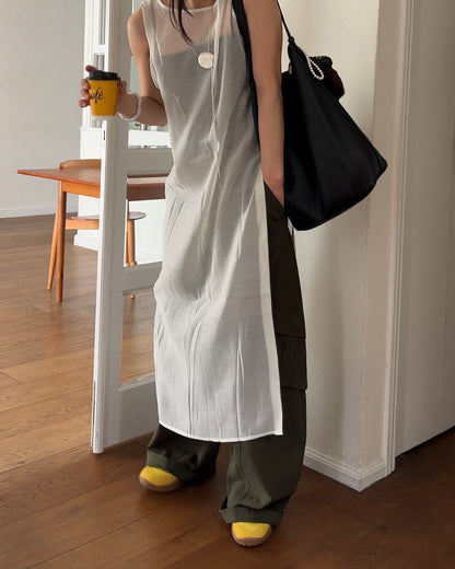 [6/11new]Cotton wide cago pants