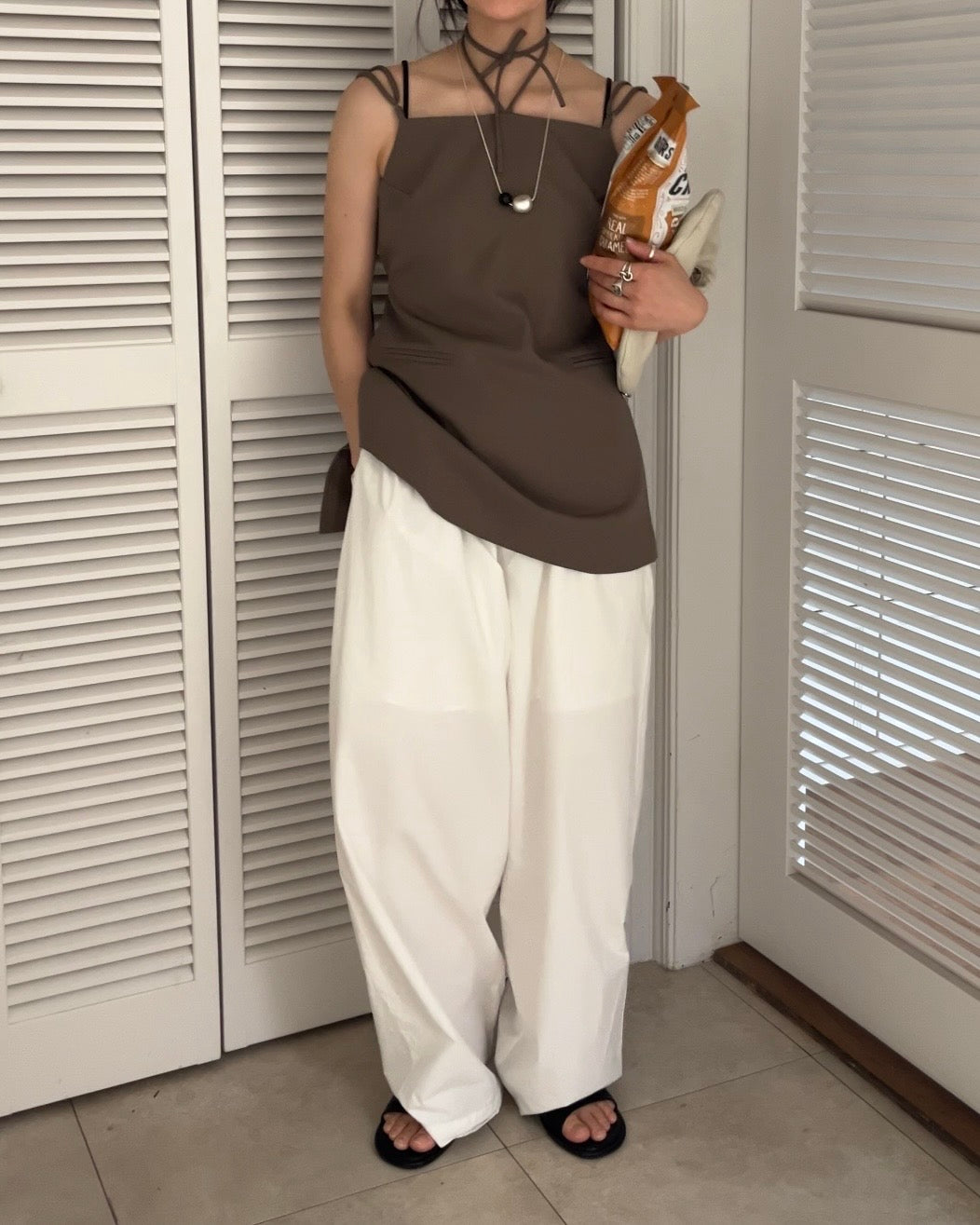 [4/16 new]Easy Form Pants  white 5月初旬入荷分