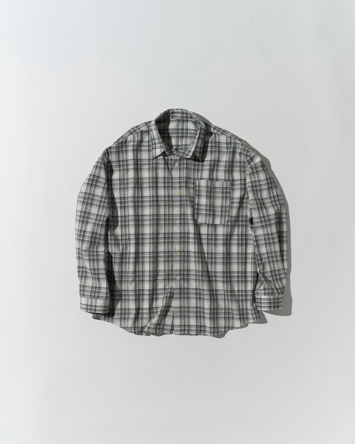 Sheer Check Airy Shirt gray