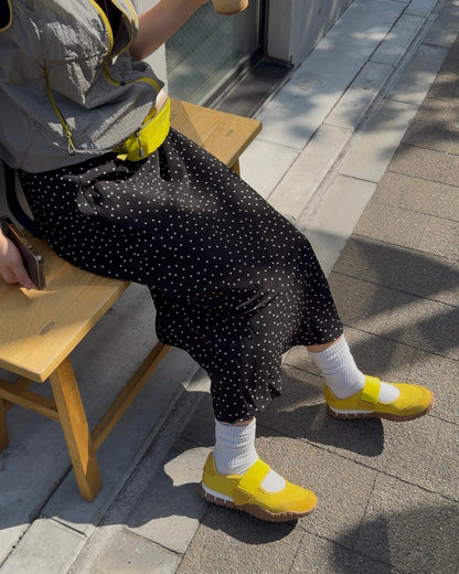 [6/18new]Fluid Dot Skirt black