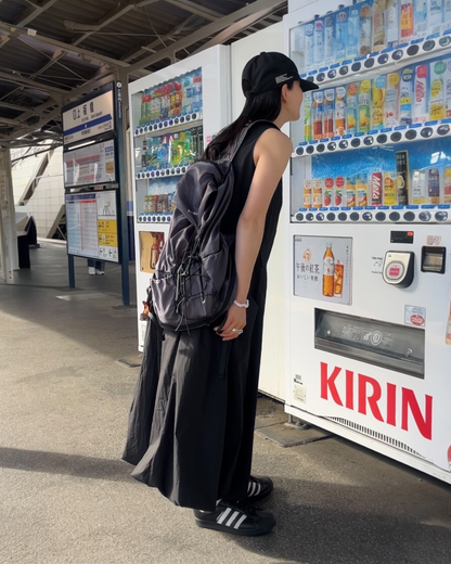 [4/30new]Cotton Nylon Tank Dress black
