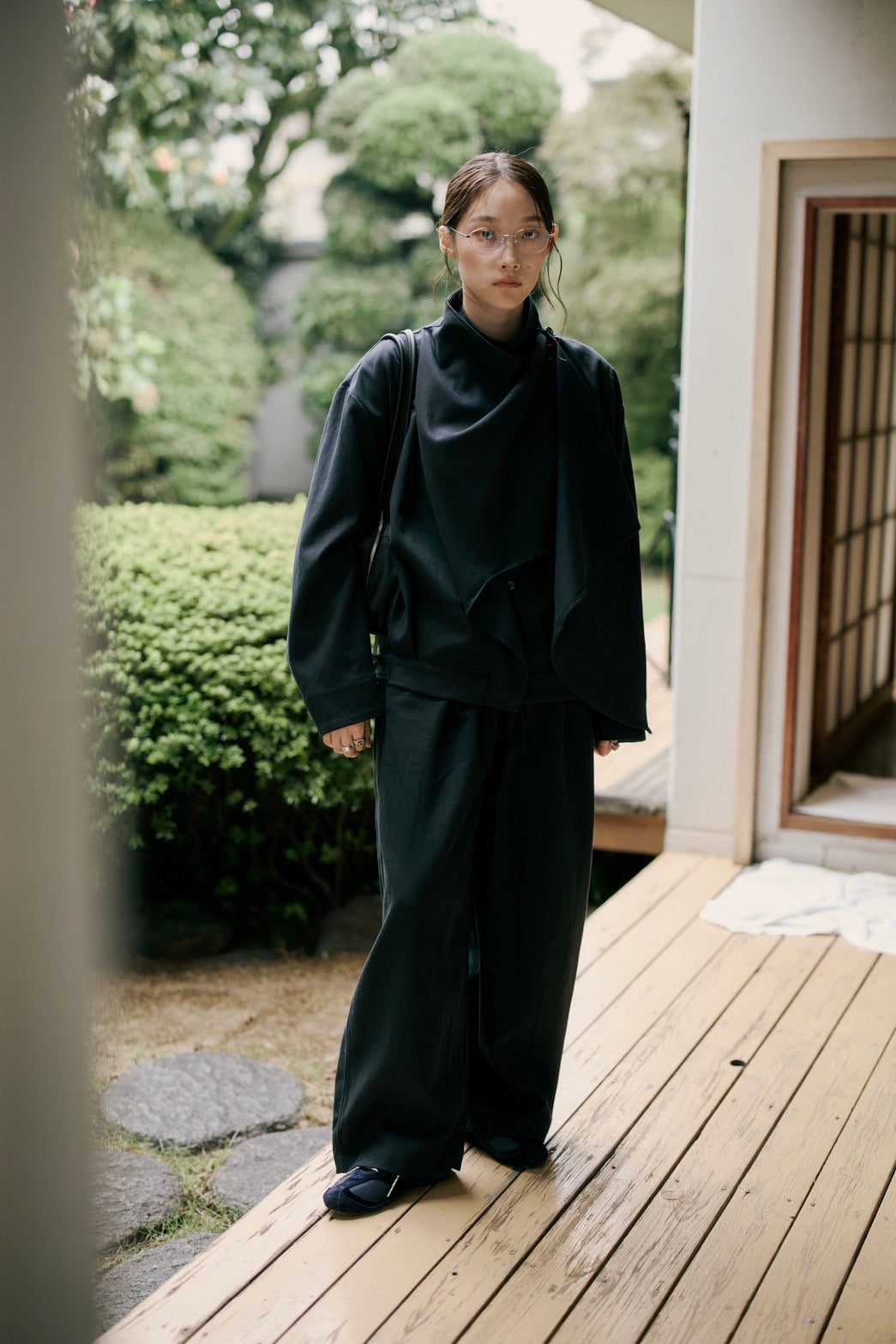 button drape jacket
