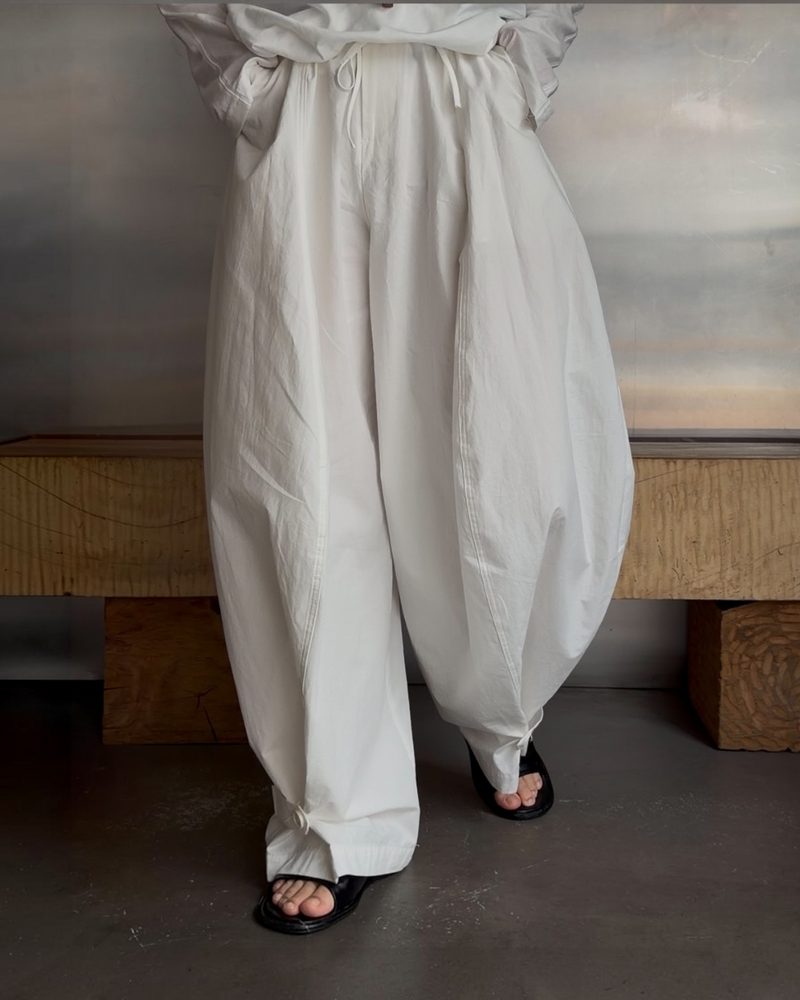 [7/9new]front volume balloon pants  white