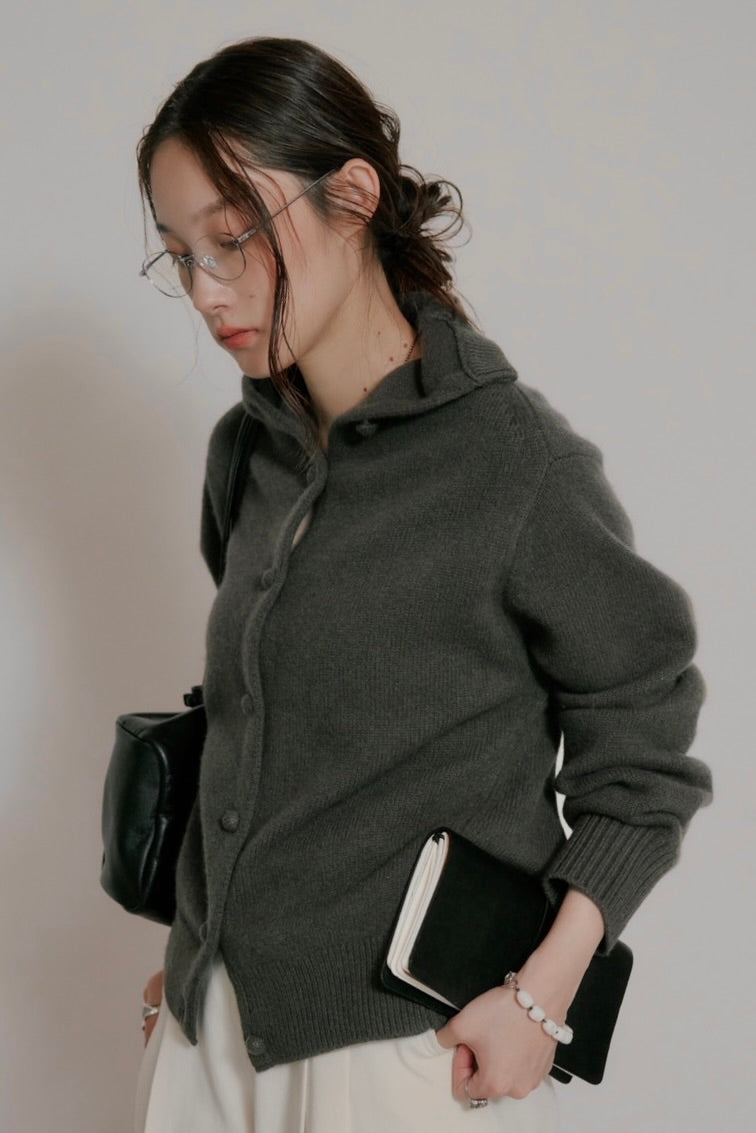 [10/8new]volume neck knit cardigan BR 11月上旬～中旬入荷分