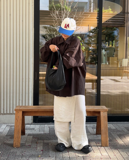 ［8/24restock］［予約］Curve Leather boston  shoulder bag 8月下旬～9月初旬入荷