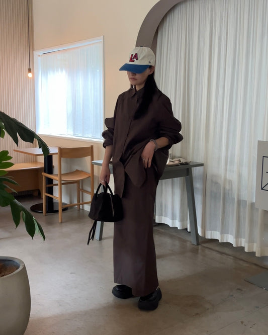 [11/6new] Structured Cotton Skirt