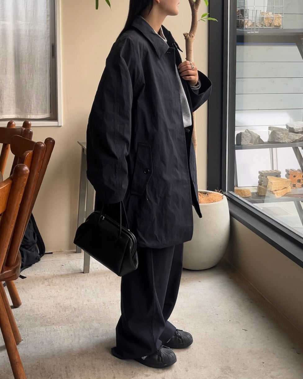 Cotton Nylon Over Collar Jacket navy