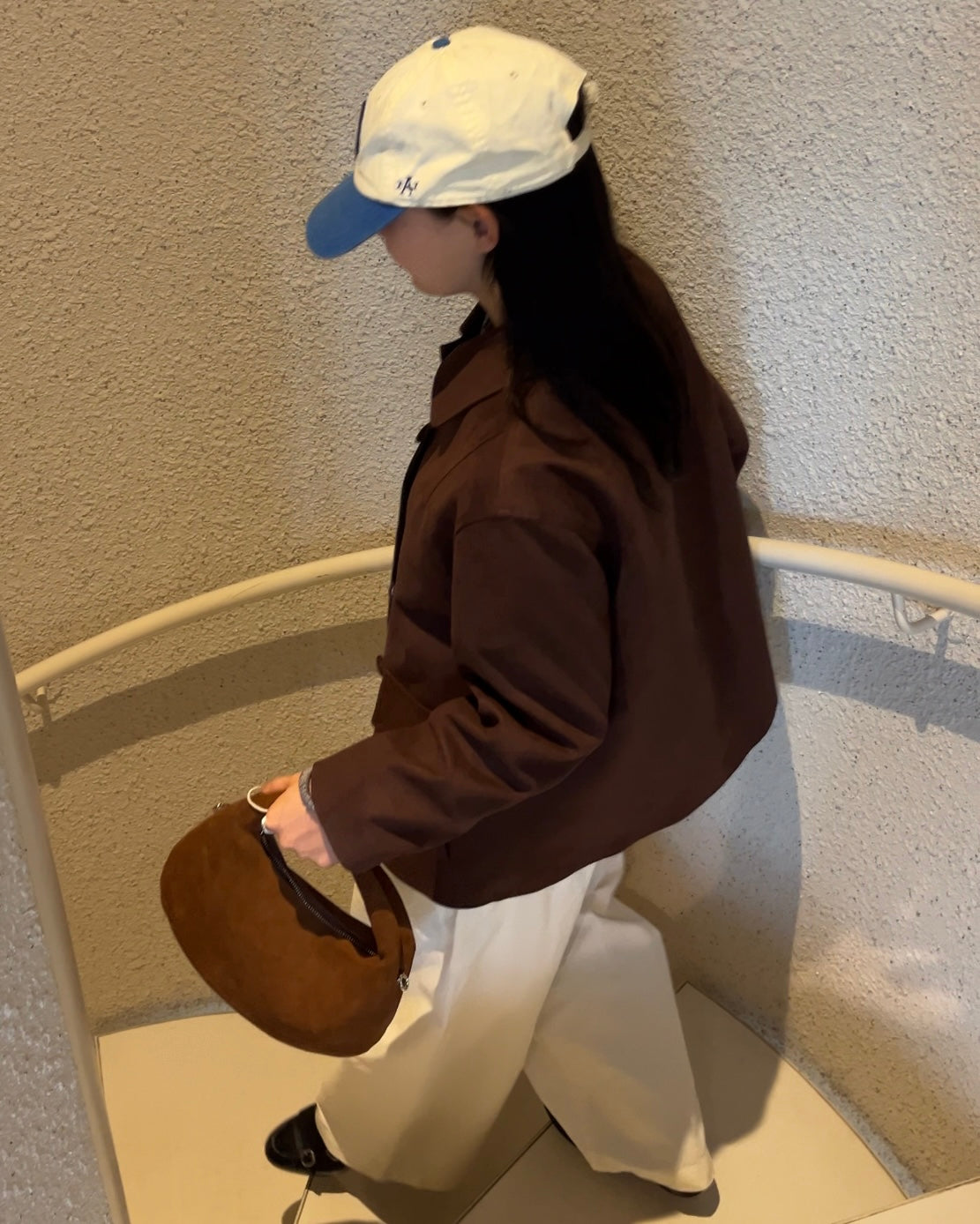 [11/20new]Buckle Straight Cotton Pants  white