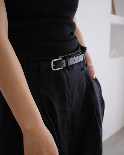 [8/20new]full linen belt pants black