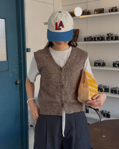 ［3/19new］Cotton Easy Layer Vest brown