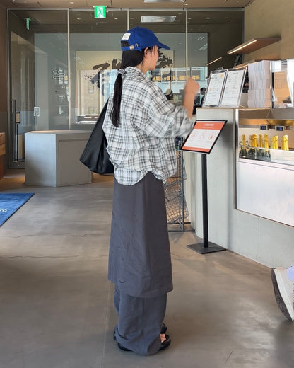 Sheer Check Airy Shirt gray